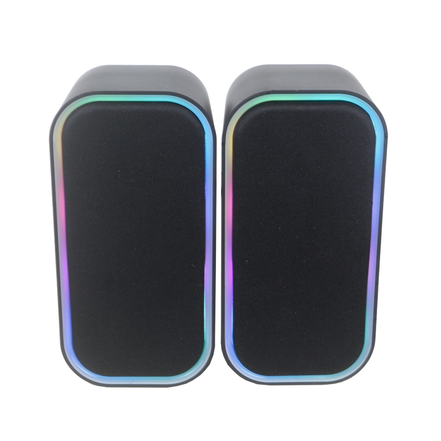 Altavoces USB con retroiluminación RGB 2x3W/5V negro