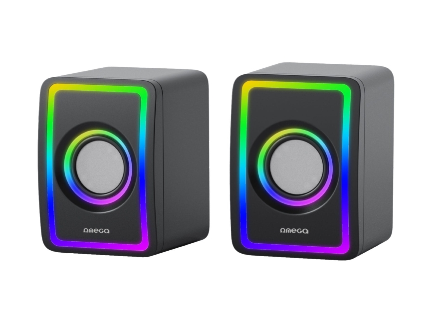 Altavoces USB con retroiluminación RGB 2x3W/5V negro