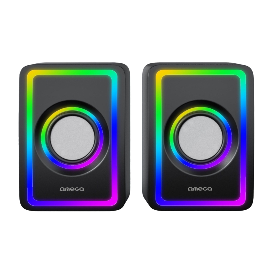 Altavoces USB con retroiluminación RGB 2x3W/5V negro