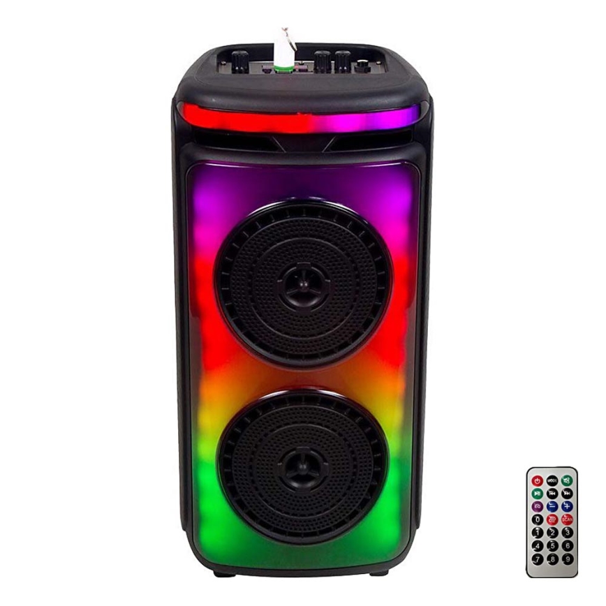 Altavoz LED RGB recargable con un micrófono 400W/2400 mAh + control remoto