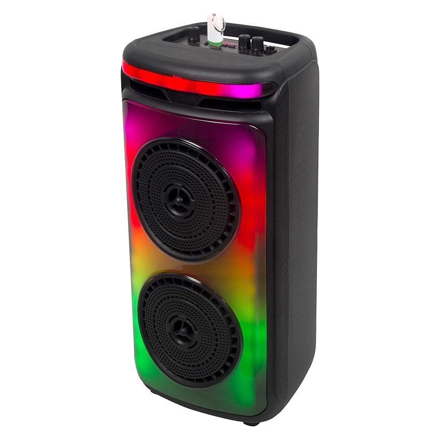 Altavoz LED RGB recargable con un micrófono 400W/2400 mAh + control remoto