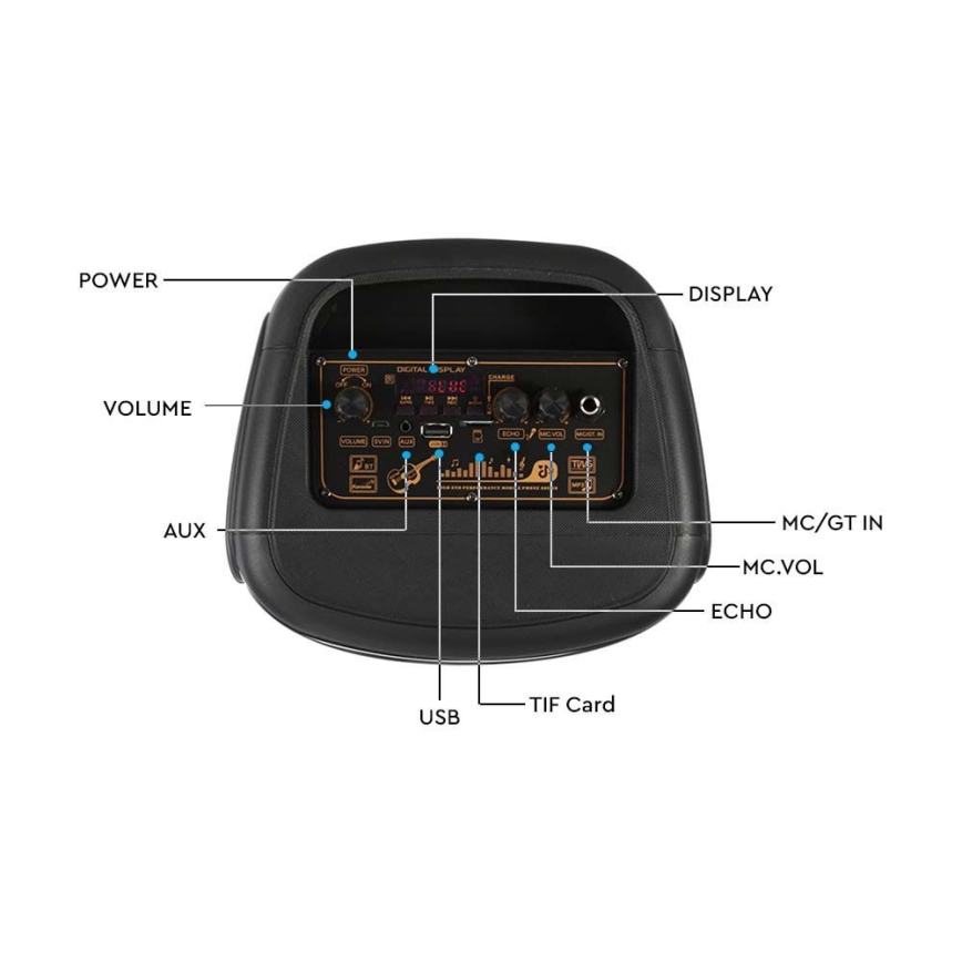 Altavoz LED RGB recargable con un micrófono 400W/2400 mAh + control remoto