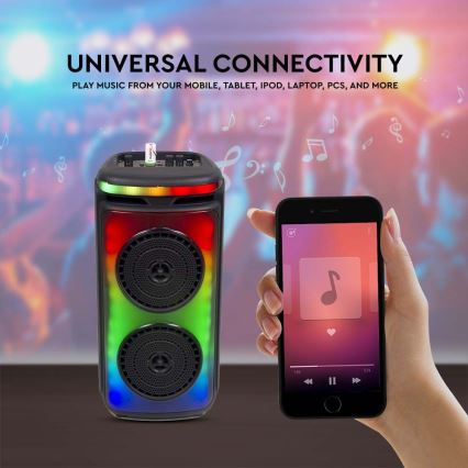 Altavoz LED RGB recargable con un micrófono 400W/2400 mAh + control remoto