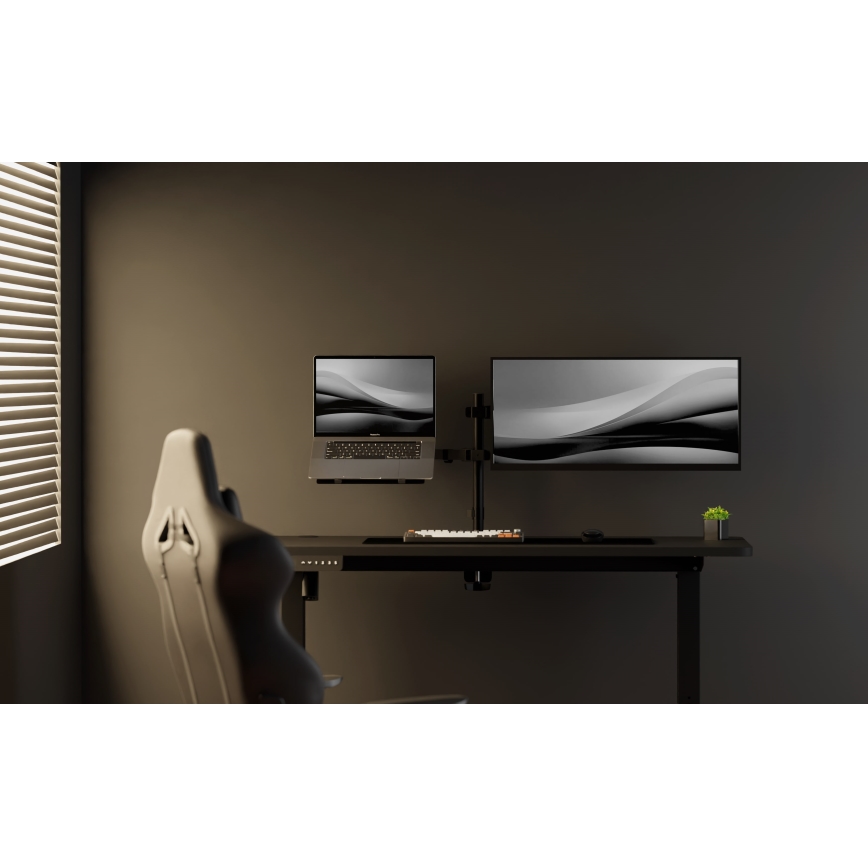 Altura ajustable mesa LEVANO 140x60 cm negro