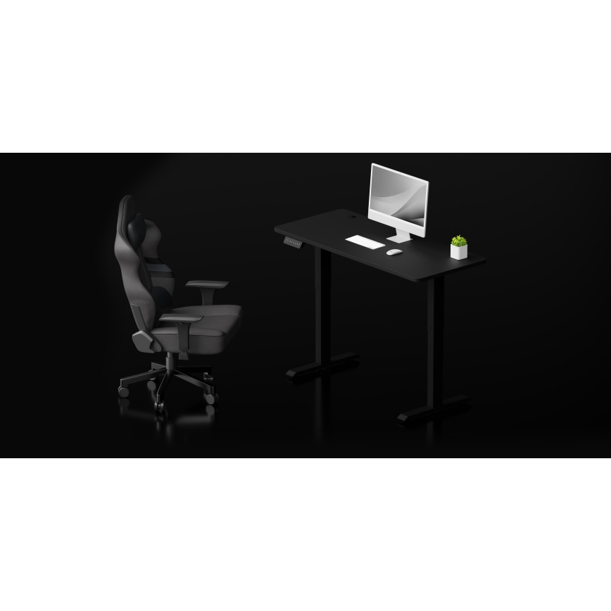 Altura ajustable mesa LEVANO 140x60 cm negro