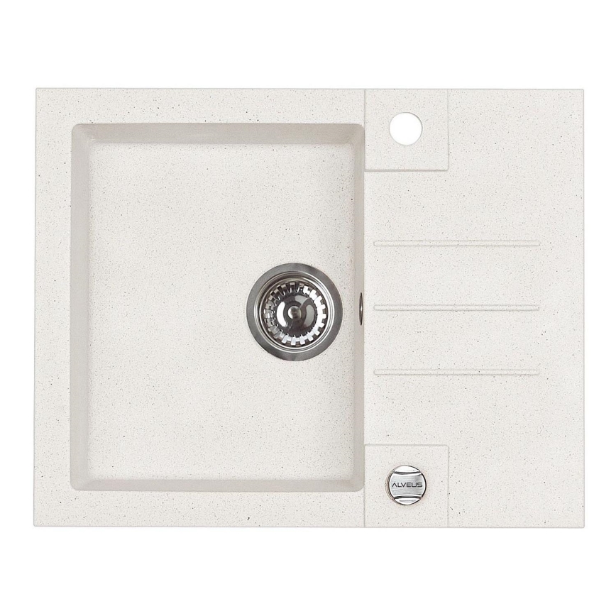 ALVEUS 1090947 - Fregadero de cocina ROCK 59,5x47,5 cm granito/blanco