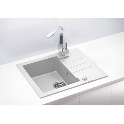 ALVEUS 1090947 - Fregadero de cocina ROCK 59,5x47,5 cm granito/blanco