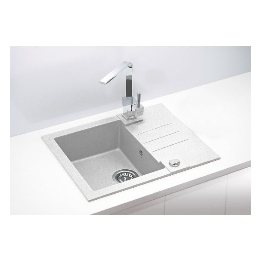 ALVEUS 1090947 - Fregadero de cocina ROCK 59,5x47,5 cm granito/blanco