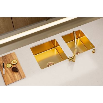 ALVEUS 1103381 - Fregadero de cocina QUADRIX 45x45 cm bronce monarca