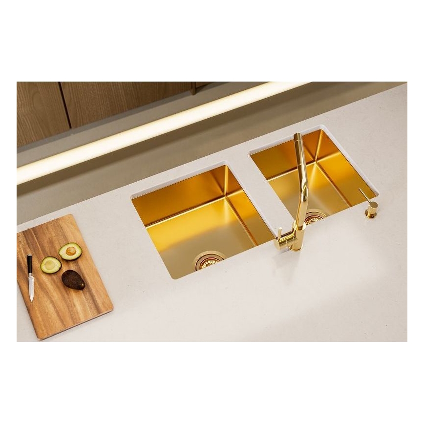 ALVEUS 1103381 - Fregadero de cocina QUADRIX 45x45 cm bronce monarca