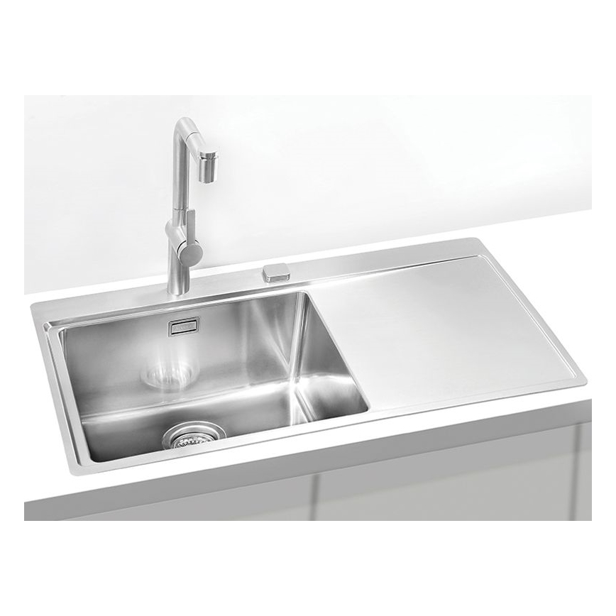 ALVEUS 1103652 - Fregadero de cocina PURE 86x52,5 cm satin, izquierda