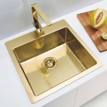 ALVEUS 1106867 - Fregadero de cocina PURE 52,5x51,5 cm dorado monarca