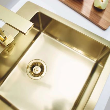 ALVEUS 1106867 - Fregadero de cocina PURE 52,5x51,5 cm dorado monarca