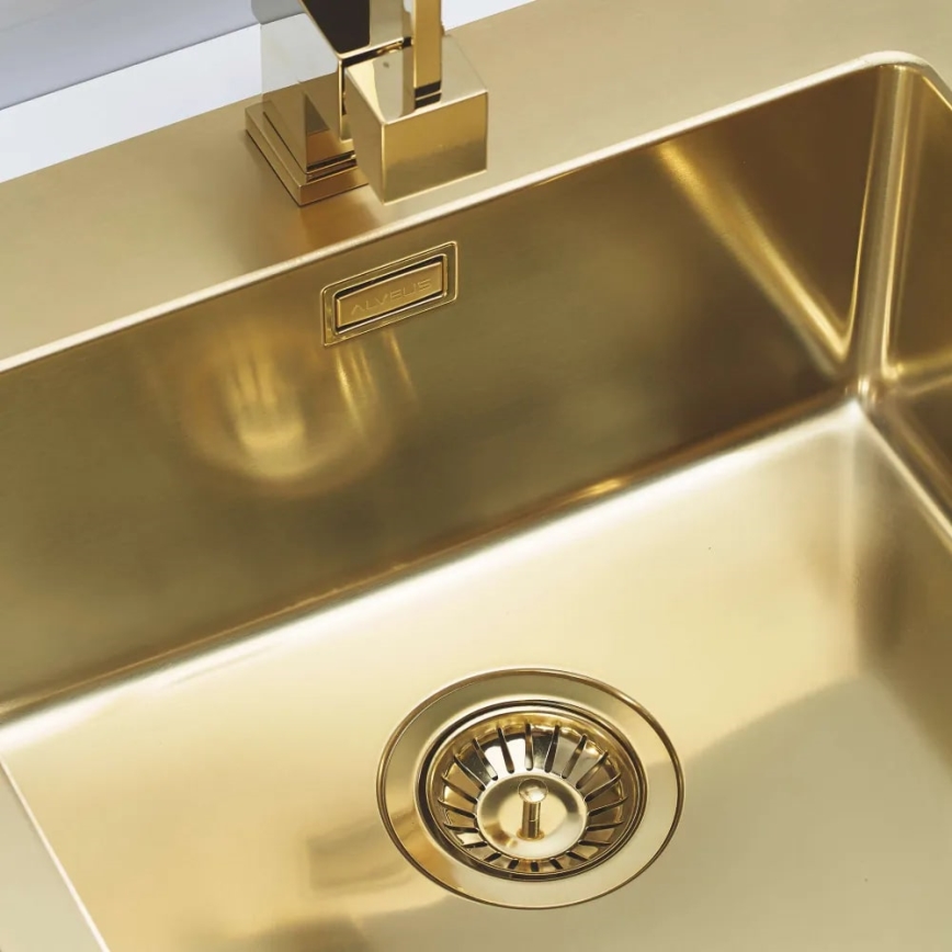 ALVEUS 1106867 - Fregadero de cocina PURE 52,5x51,5 cm dorado monarca