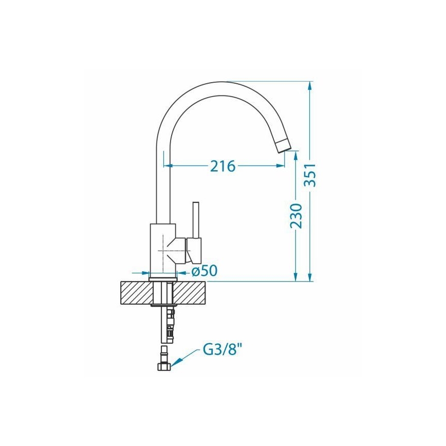 ALVEUS 1129039 - Grifo de fregadero ROXA 35,1 cm granito/negro