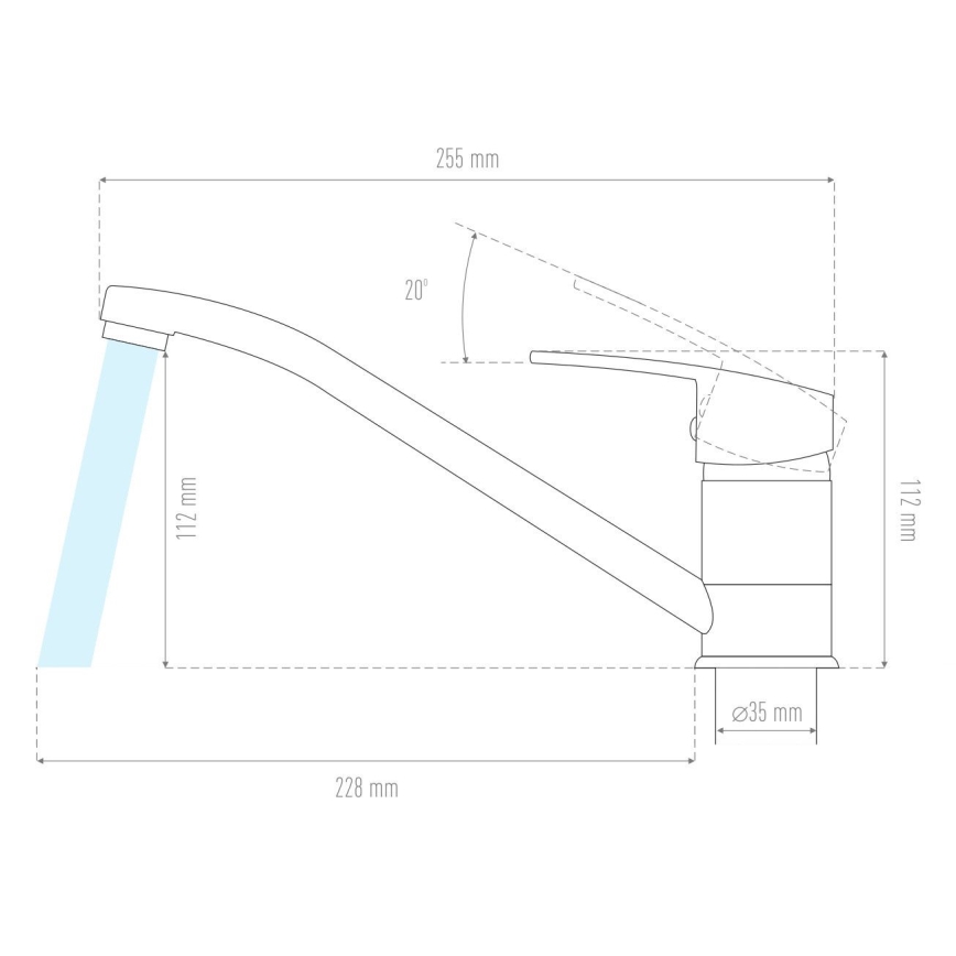ALVEUS 1130434 - Grifo de fregadero NINA 13,5 cm granito/negro