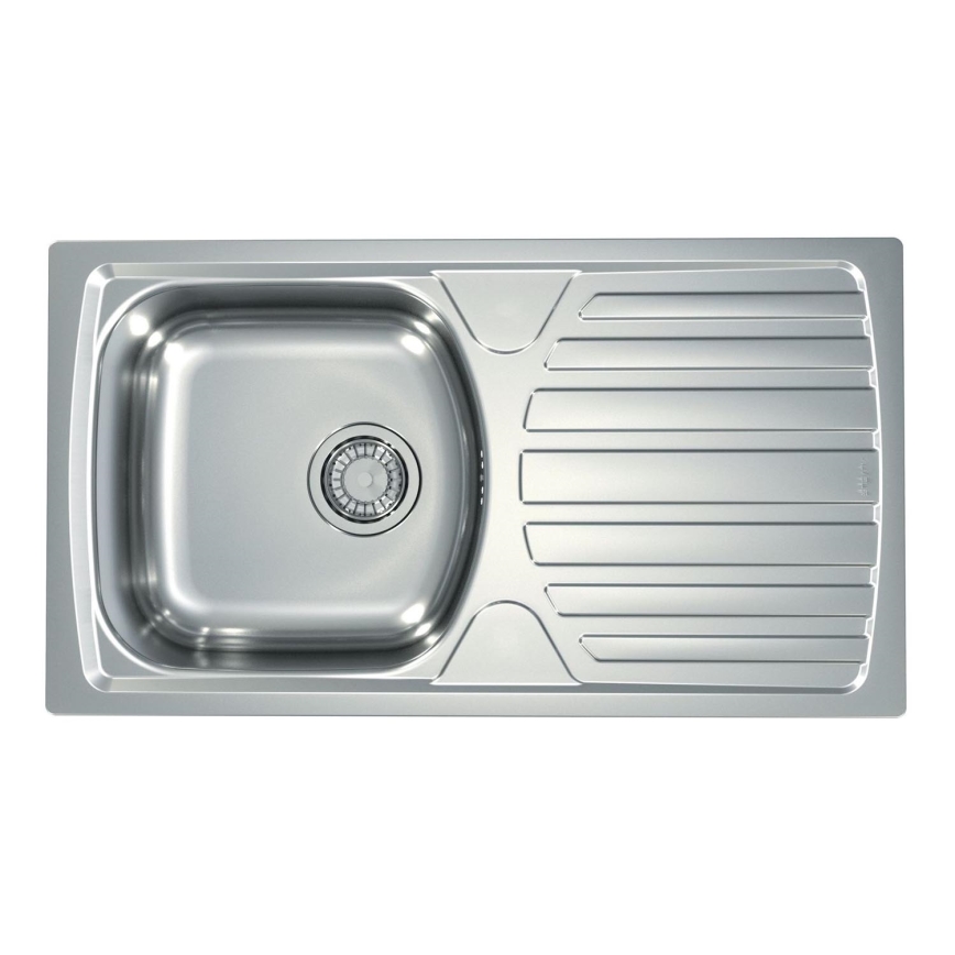 ALVEUS 1136539 - Fregadero de cocina BASIC 78x43,5 cm acero mate/satin, salida grande