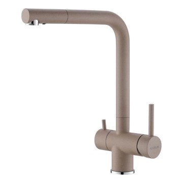 ALVEUS 1139807 - Grifo de fregadero AGUILA 33,3 cm granito/beige