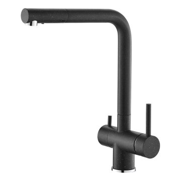 ALVEUS 1139808 - Grifo de fregadero AGUILA 33,3 cm granito/negro