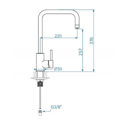 ALVEUS 1139811 - Grifo de fregadero DUAL 37 cm granito/beige