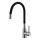 ALVEUS 1144432 - Grifo de fregadero con brazo flexible MINTAS 34 cm latón/cepillado acero/negro