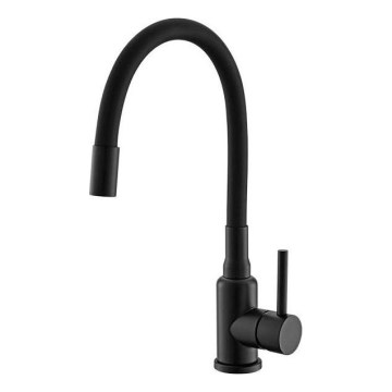 ALVEUS 1144433 - Grifo de fregadero con brazo flexible MINTAS 34 cm latón/mate negro