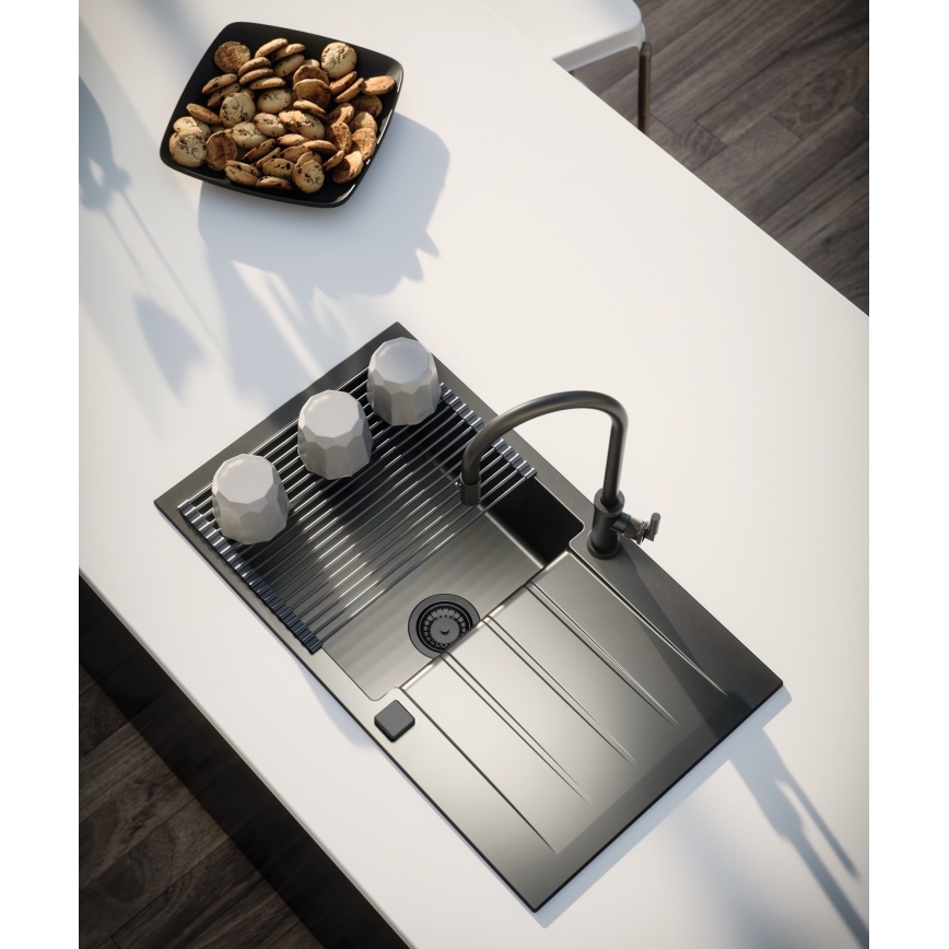 ALVEUS 1148159 - Fregadero de cocina CADIT 79x50 cm granito/negro