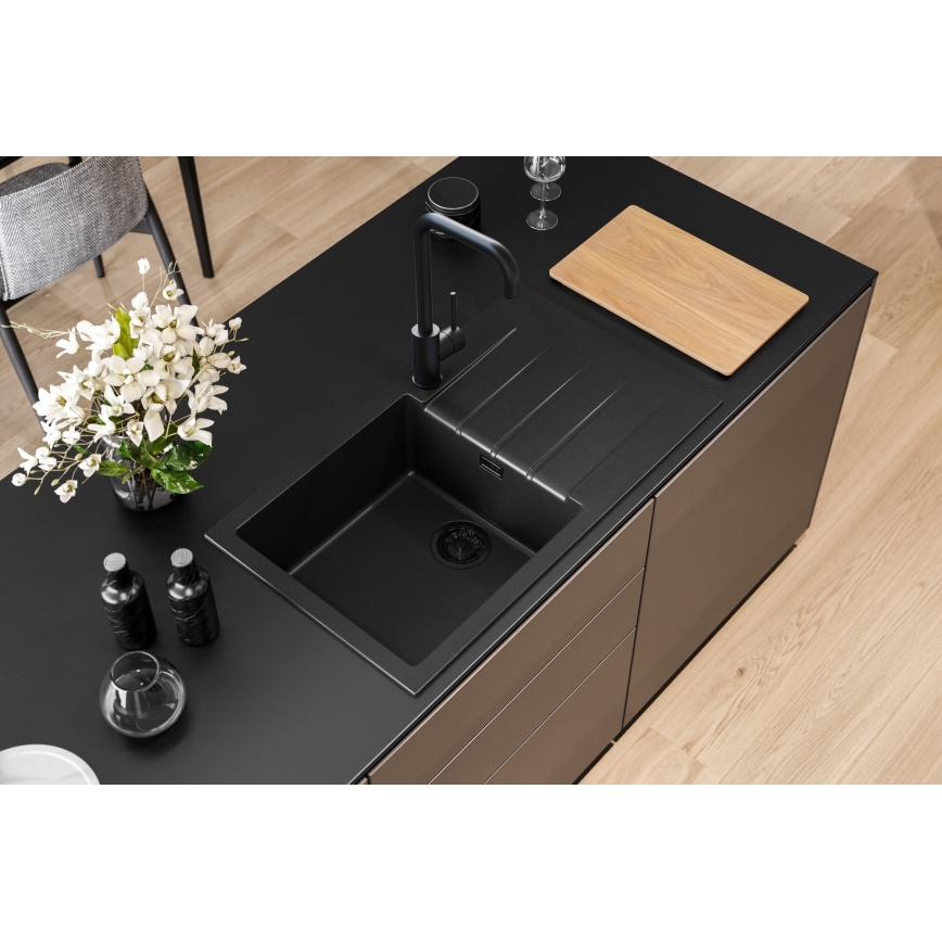 ALVEUS 1148160 - Fregadero de cocina CADIT 86x50 cm granito/negro