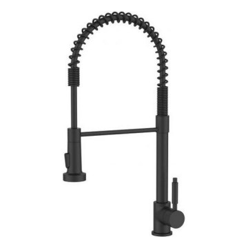 ALVEUS 1150887 - Grifo de fregadero con brazo flexible con ducha URBAN 47,1 cm acero inoxidable/negro