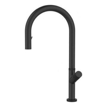 ALVEUS 1150908 - Grifo de fregadero con rociador extraíble SWAN 44,9 cm negro