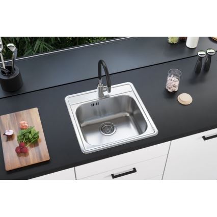 ALVEUS 1151258 - Fregadero de cocina MORE 50x49 cm acero mate/satén