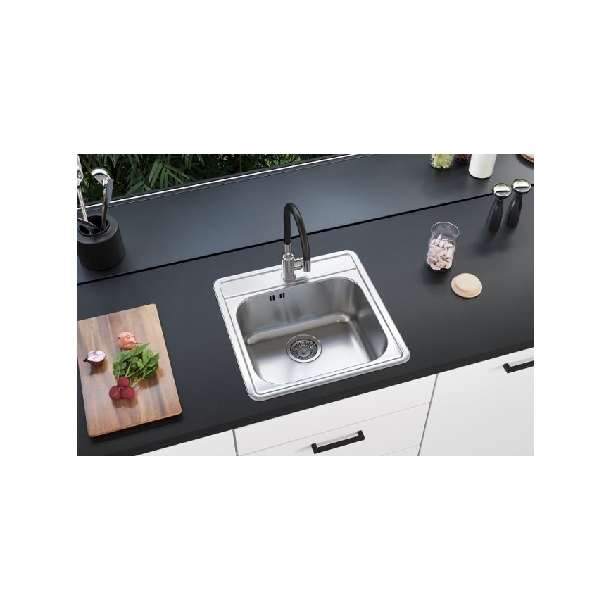 ALVEUS 1151258 - Fregadero de cocina MORE 50x49 cm acero mate/satén