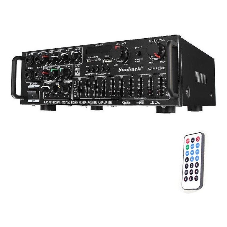 Amplificador con ecualizador y reproductor MP3 + mando a distancia