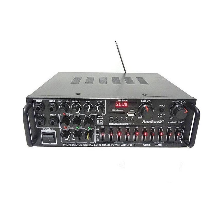 Amplificador con ecualizador y reproductor MP3 + mando a distancia
