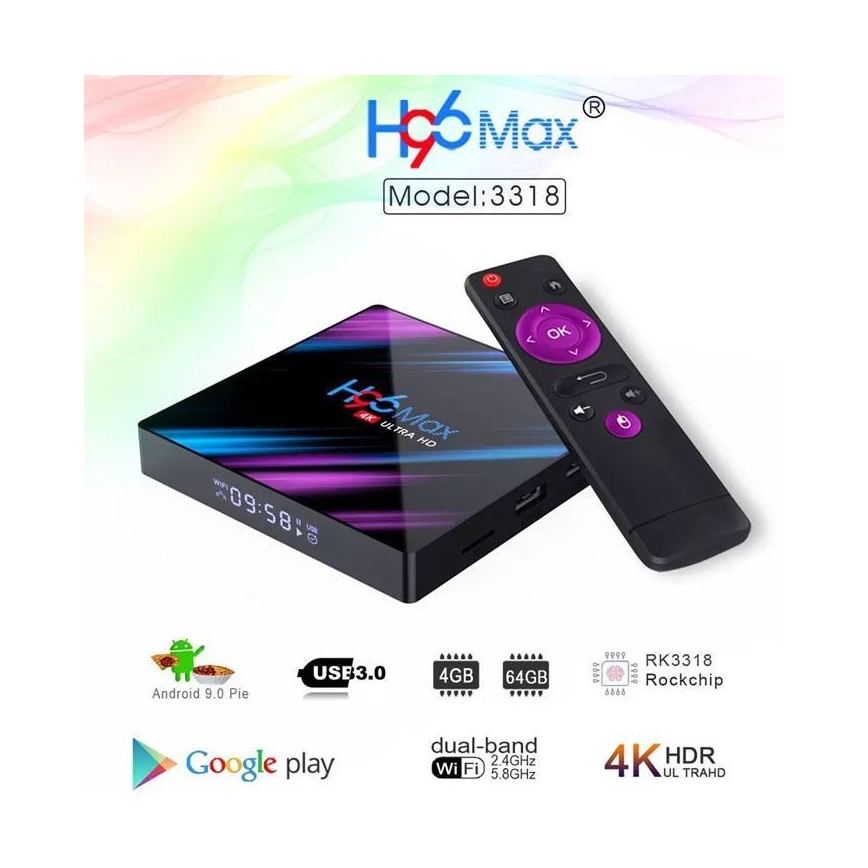 Android TV box SMART 4GB RAM 4K Wi-Fi + mando a distancia