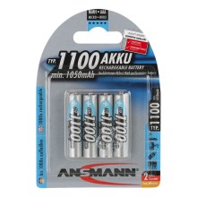 Ansmann 07521 Micro AAA - 4 pz baterías recargables AAA NiMH1,2V/1050mAh