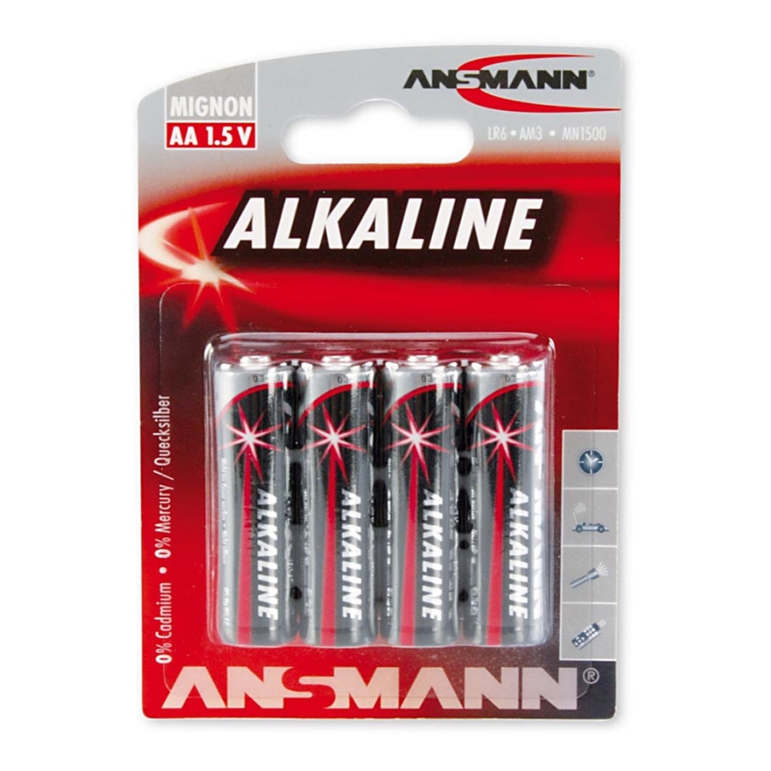 Ansmann 09629 LR6 AA RED - 4 pz. Pila alcalina 1,5V