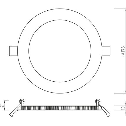 APLED - Lámpara empotrable de baño LED RONDO LED/12W/230V IP54 175 mm