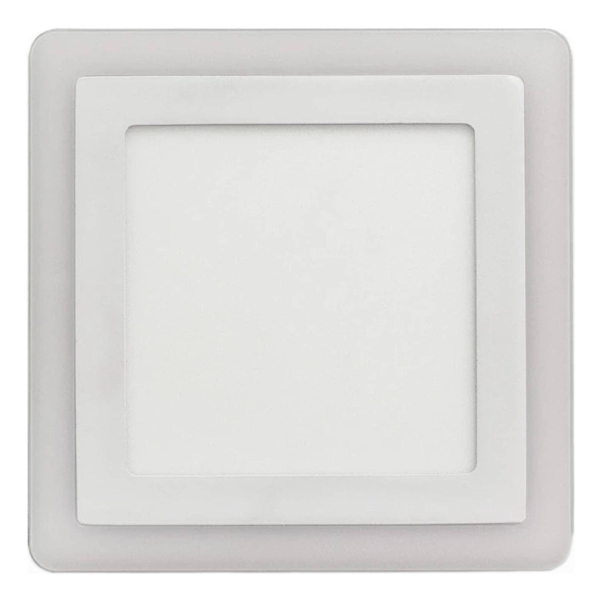 APLED - Lámpara empotrable de baño LED SQUARE DUO LED/4W + LED/12W/230V IP41 3000/4000K 19,5x19,5 cm blanco