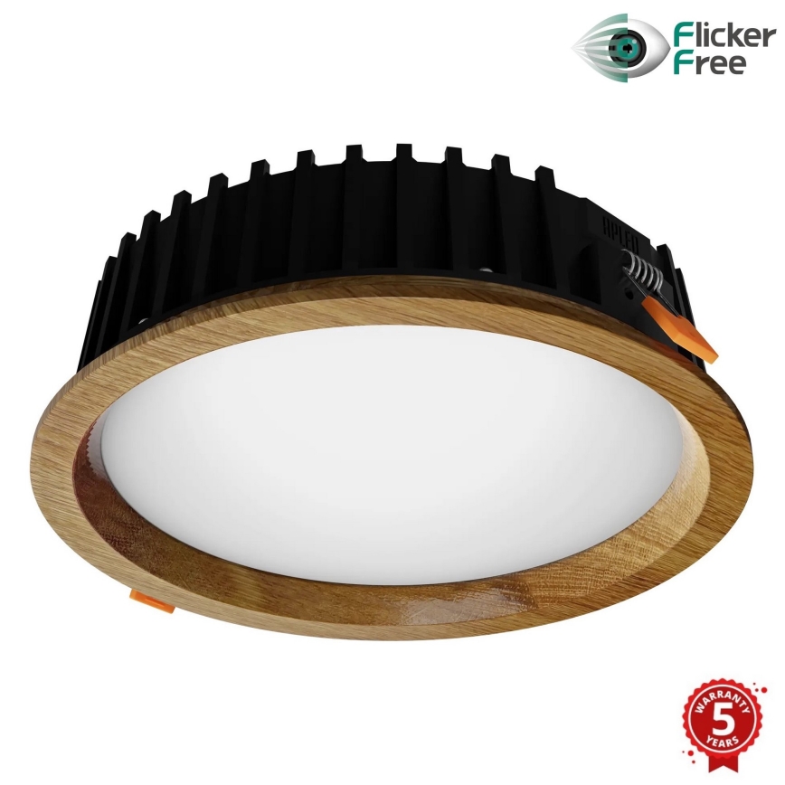 APLED - Lámpara empotrable LED RONDO WOODLINE LED/12W/230V 4000K diá. 20 cm roble madera maciza