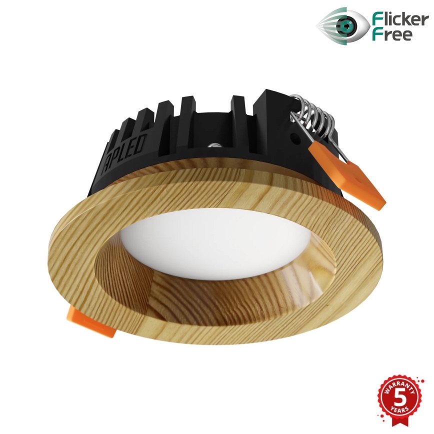 APLED - Lámpara empotrable LED RONDO WOODLINE LED/3W/230V 4000K diá. 9 cm pino madera maciza