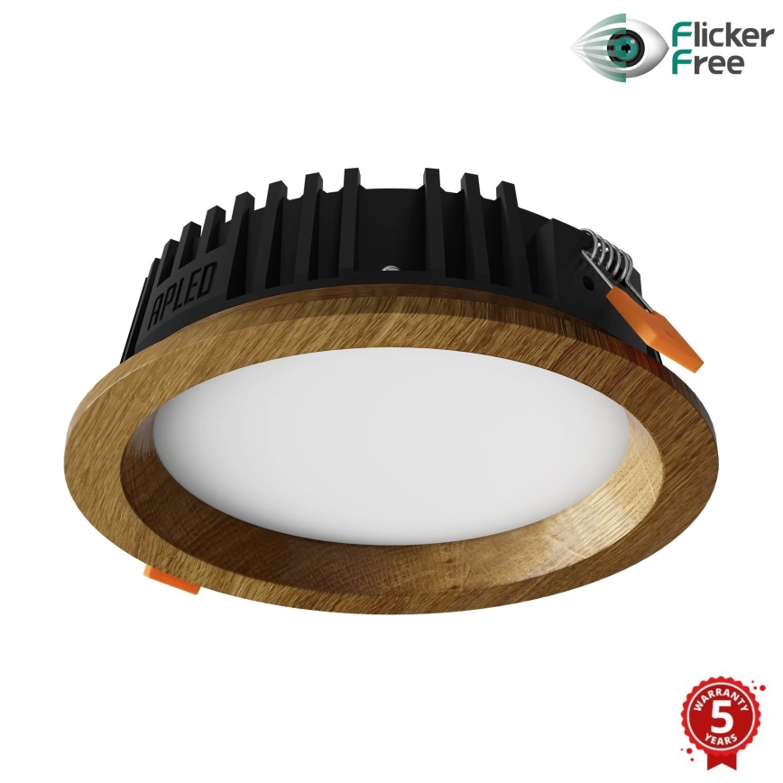 APLED - Lámpara empotrable LED RONDO WOODLINE LED/6W/230V 4000K diá. 15 cm roble madera maciza