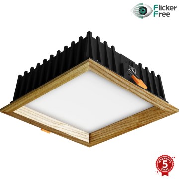 APLED - Lámpara empotrable LED SQUARE WOODLINE LED/12W/230V 4000K 17x17 cm ceniza madera maciza