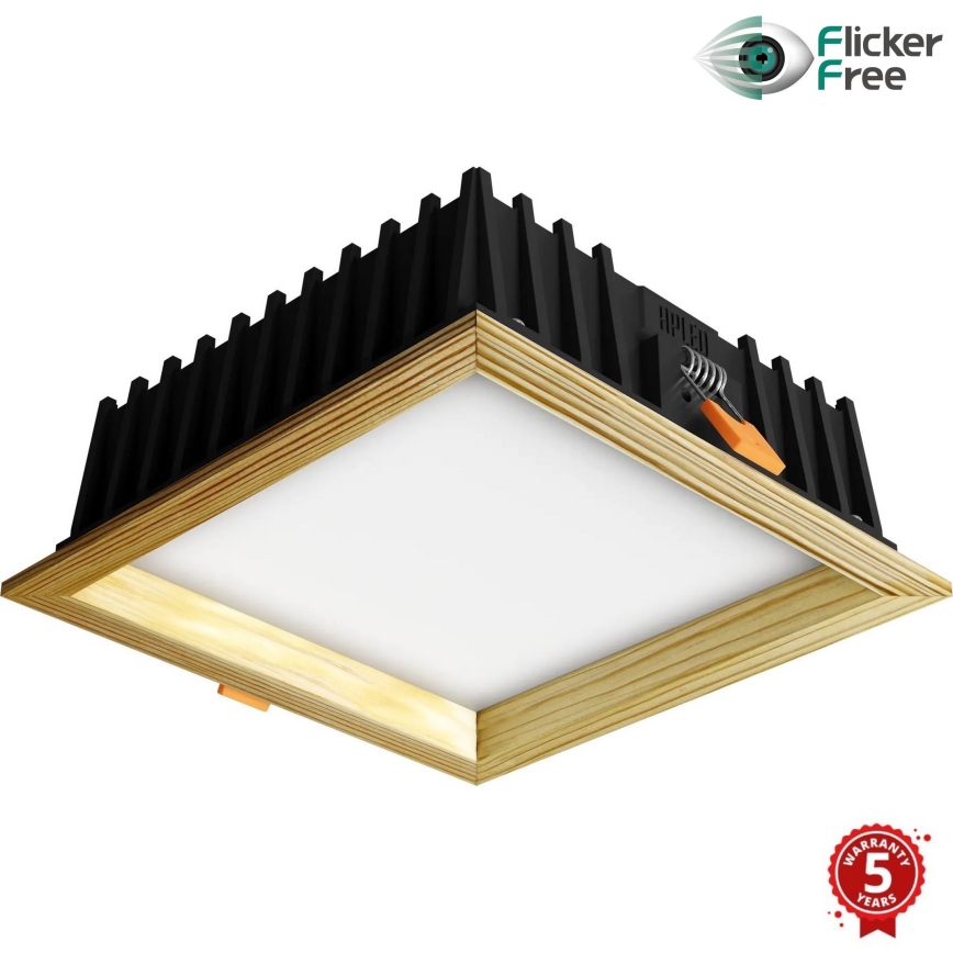 APLED - Lámpara empotrable LED SQUARE WOODLINE LED/12W/230V 4000K 17x17 cm pino madera maciza