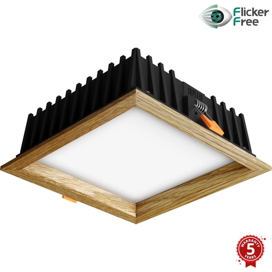 APLED - Lámpara empotrable LED SQUARE WOODLINE LED/12W/230V 4000K 17x17 cm roble madera maciza