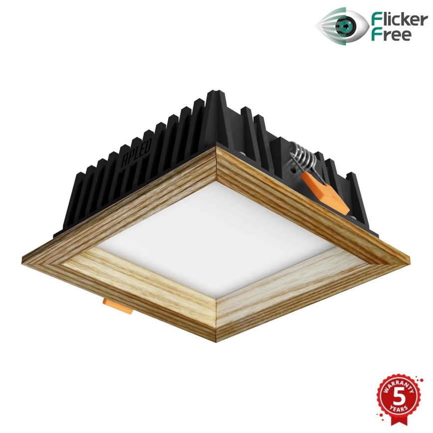 APLED - Lámpara empotrable LED SQUARE WOODLINE LED/6W/230V 3000K 12x12 cm ceniza madera maciza