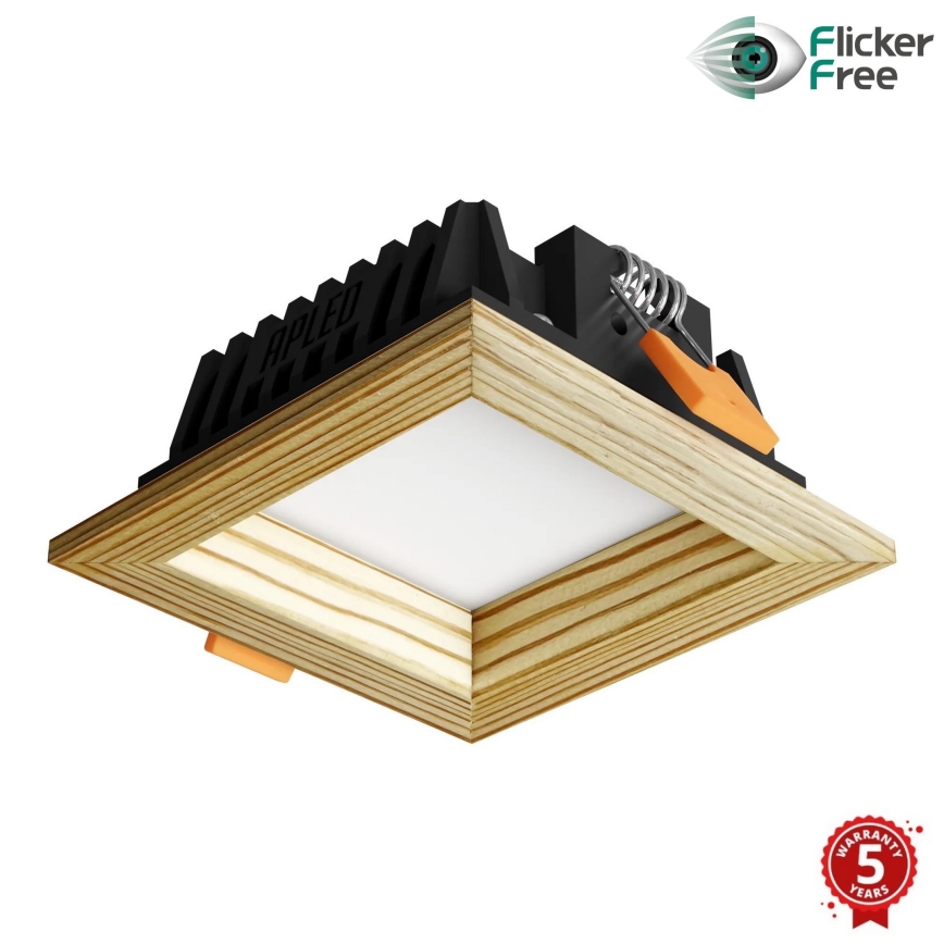 APLED - Lámpara empotrable LED SQUARE WOODLINE LED/6W/230V 3000K 12x12 cm pino madera maciza