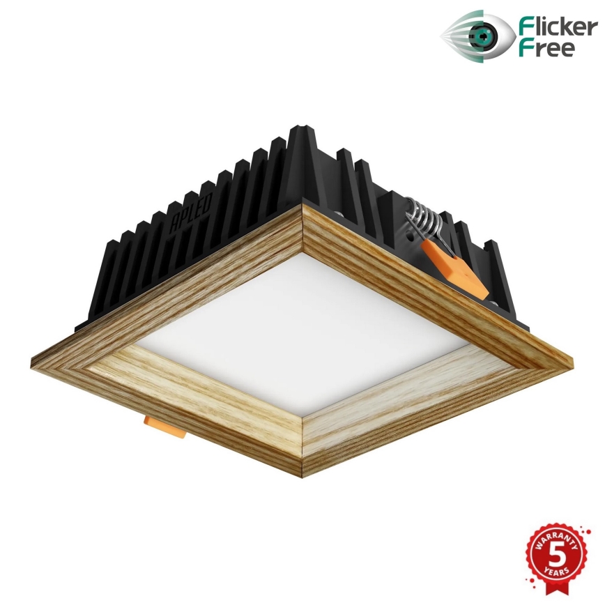 APLED - Lámpara empotrable LED SQUARE WOODLINE LED/6W/230V 4000K 12x12 cm ceniza madera maciza