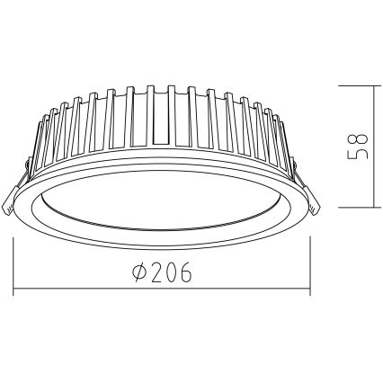 APLED - Lámpara empotrable LED RONDO WOODLINE LED/12W/230V 3000K diá. 20 cm ceniza madera maciza