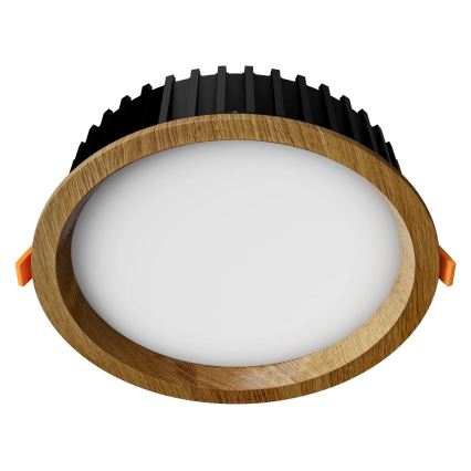 APLED - Lámpara empotrable LED RONDO WOODLINE LED/12W/230V 4000K diá. 20 cm roble madera maciza